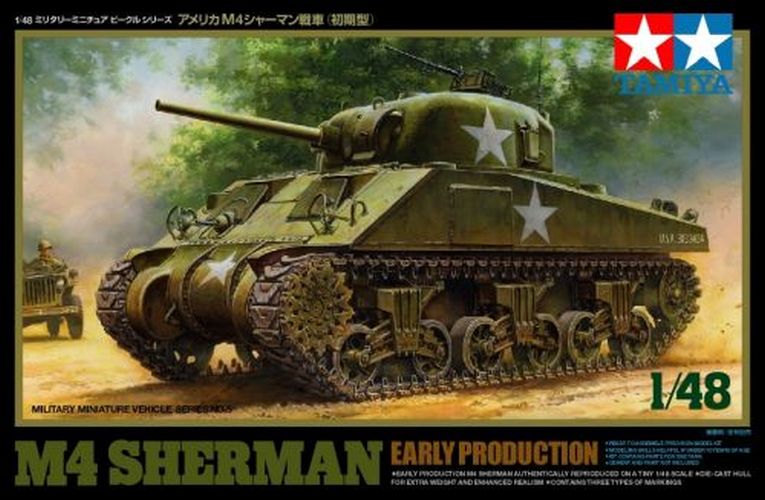 TAMIYA MODEL Us M4 Sherman Early Production 1:48 Scale Tank - 