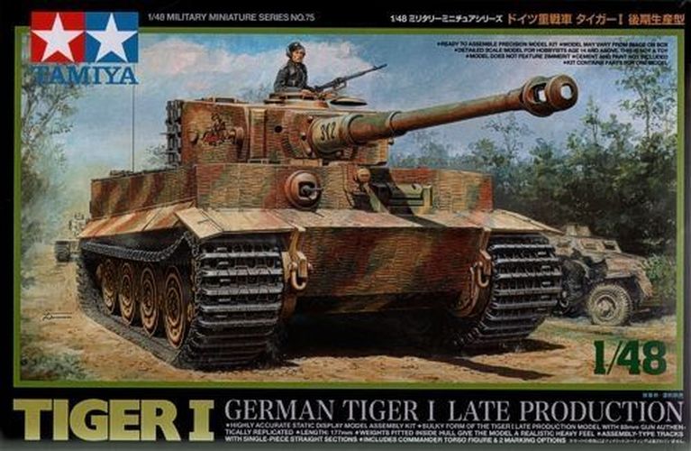 TAMIYA MODEL German Tiger 1 Late Production Tank 1:48 Scale Plastic Model - .