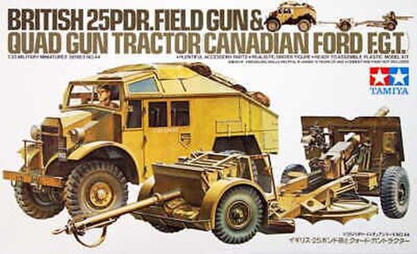 TAMIYA MODEL British 25dpr. Field Gun & Quad Gun Tractor 1/35 Kit - .