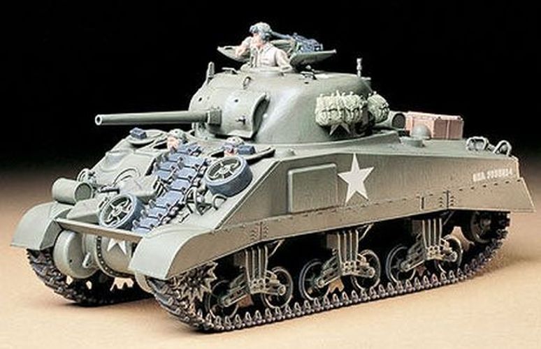 TAMIYA Us M4 Sherman Tank 1/35 Scale Plastic Model Kit - .