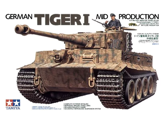 TAMIYA German Tiger 1 Mid Production Tank Model Kit - MODELS
