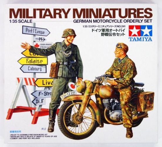 TAMIYA MODEL German Motorcycle Orderly Set 1/35 Kit - .