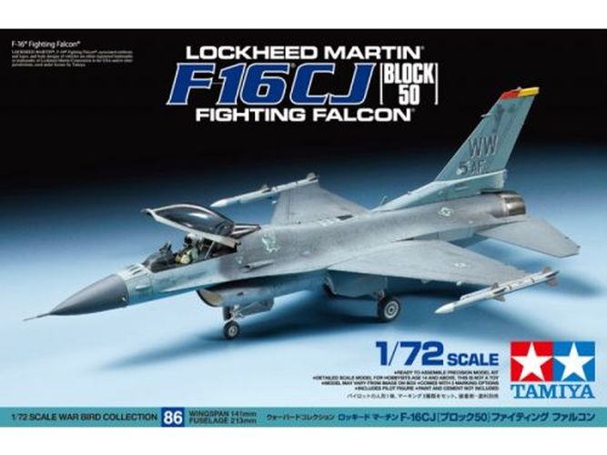 TAMIYA MODEL F-16 Cj Fighting Falcon Block 50 Plane 1:72 Scale