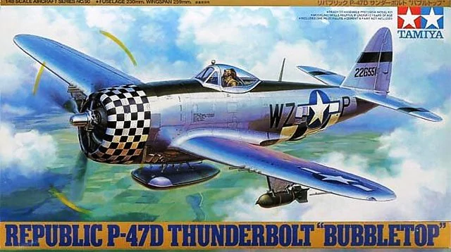 TAMIYA MODEL Republic P-47d Thunderbolt Bubbletop Plane Model Kit - .