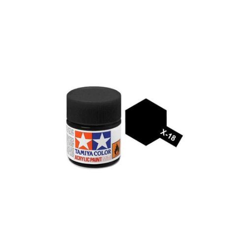 TAMIYA COLOR Semi X-18 Gloss Black Acrylic Paint 10 Ml - 