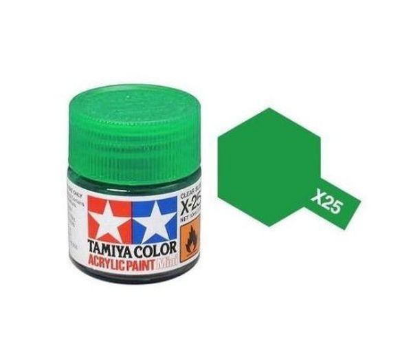 TAMIYA COLOR Clear Green X-25 Acrylic Paint 10 Ml - PAINT/ACCESSORY