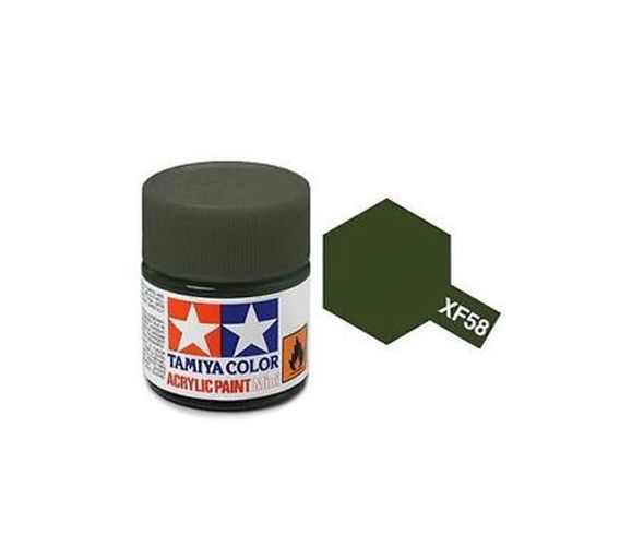 TAMIYA COLOR Olive Green Xf-58 Acrylic Paint 10 Ml - PAINT/ACCESSORY