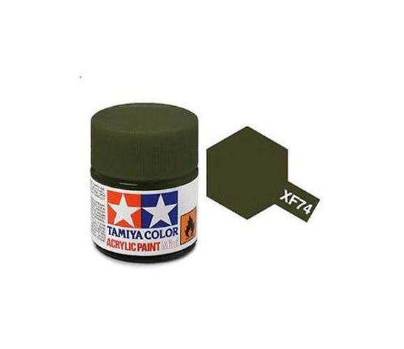 TAMIYA COLOR Olive Drab Xf-74 Acrylic Paint 10 Ml - PAINT/ACCESSORY