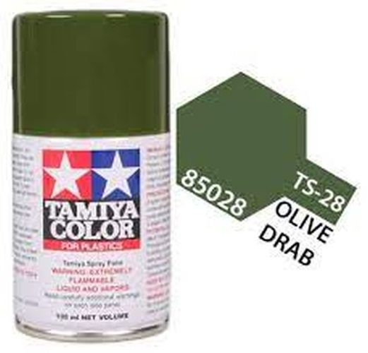 TAMIYA COLOR Semi Gloss Black Ts-28 Spay Paint Lacquer - .