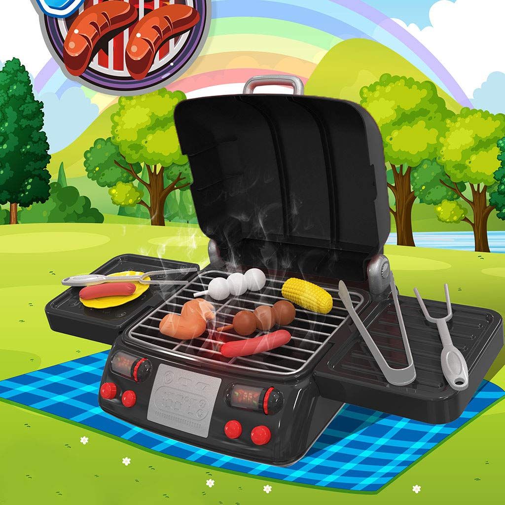 TODDLER TOYS Bbq Barbeque Grill Toy Play Set With Realist Smoke