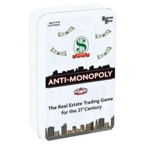 UNIVERSITY GAMES Anti-monopoly Travel Game In A Tin - BOARD GAMES