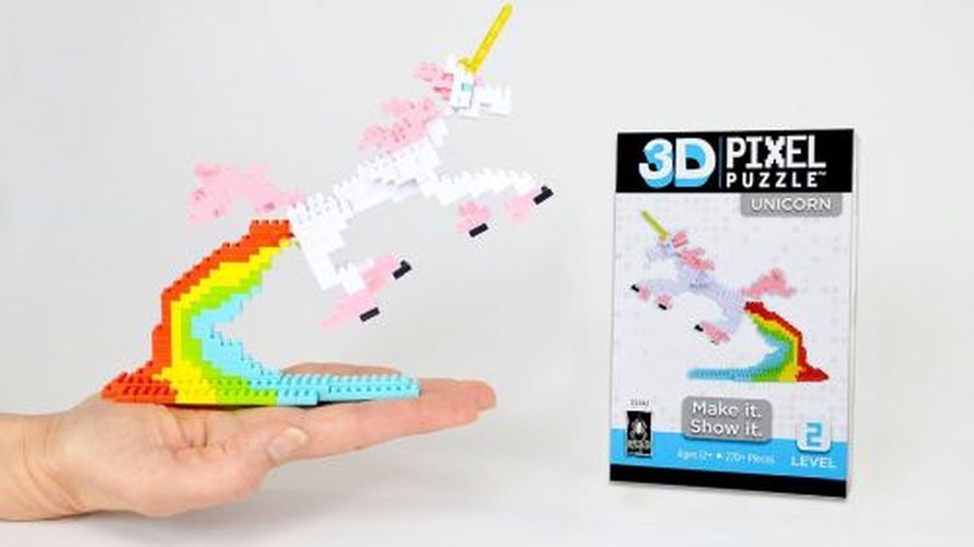 UNIVERSITY GAMES Unicorn* With Rainbow Pixel Puzzle - PUZZLES
