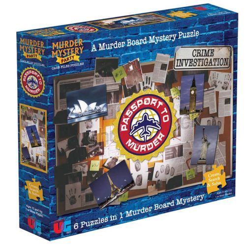 UNIVERSITY GAMES Passport To Murder 6 Puzzles In 1 Box - .