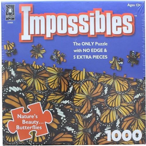 UNIVERSITY GAMES Natures Beauty Butterfly Impossible 1000 Piece Puzzle - .