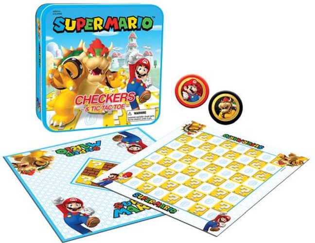 USAOPOLY Super Mario Checkers And Tic Tac Toe Board Game - BOARD GAMES