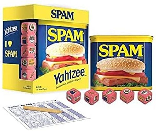 USAOPOLY Spam Yahtzee Classic Shake, Score And Shout Dice Game - Games